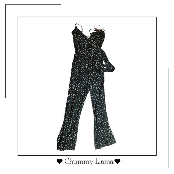 Kaileigh Navy Floral Jumpsuit – Size MP Petite, Breezy One-Piece with Pockets - Picture 4 of 5